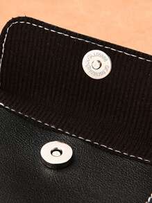 1pc Solid Color Minimalist PU Leather Coin Purse Large Capacity Multifunction With Money Holder Zipper Wallet For Credit Card With Zipper Card Holder Portable Waterproof Small Wallet For Travel And Daily For Men And Women Travel Accessories Wallet Keychain - Black - View 8