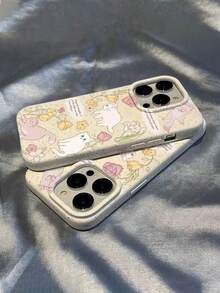 1個小麥白iphone手機殼-四隻貓紋路樣式 - 彩色 - 查看 4