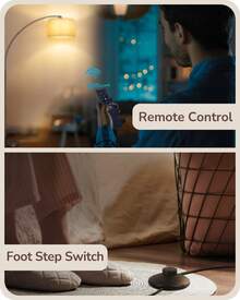 EDISHINE Arc Floor Lamp with Remote Control, Modern Floor Lamp with 5 Color Temperature & Dimmable Bulb, Metal Standing Lamps with Hanging Shade for Living Room, Bedroom, Office, Bronze - 青銅 - 查看 9