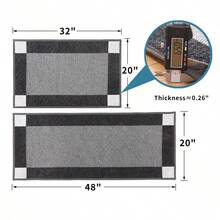 Washable Kitchen Rugs Non Slip Kitchen Runner Rugs Set of 2,Absorbent Kitchen Mats for Floor 2 Piece,Woven Absorbent Kitchen Floor Mats for in Front of Sink - Black - View 7