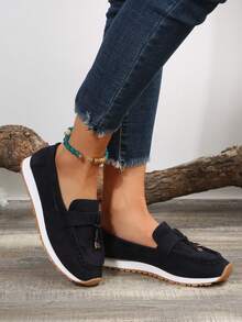 Ladies' Casual Sports Loafers In Navy Blue - Navy Blue - View 5