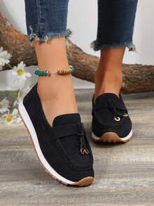 Ladies' Casual Sports Loafers In Navy Blue - Navy Blue - View 4