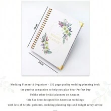 Wedding Planner Notebook A5 Size Bride-to-be Wedding Spiral Diary For Wedding Planning - White - View 3