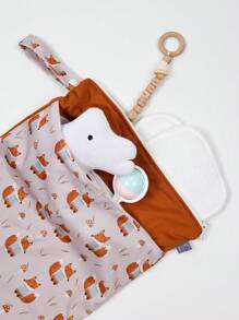 1pc Fox Pattern Waterproof Washable Diaper Bag, Travel Bag & Storage Bag - Multicolor - View 6