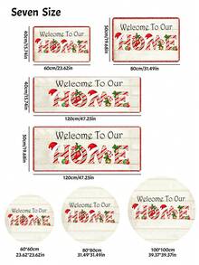 1 件居家字母圖形防滑浴室臥室地墊門墊適用於聖誕裝飾 - 彩色 - 查看 4