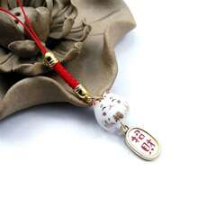 Lucky Cat Phone Straps Cute Keychain Bag Accessories Phone Key Strap Lanyard Hang Charm Rope Decor Key Lanyard Therian