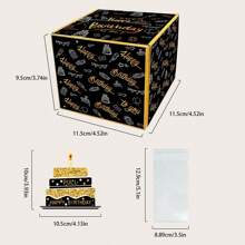 1 Pieza Caja De Dibujo De Dinero En Papel De Cumpleaños, Decoración De Regalo Sorpresa De Fiesta Para Visualización En La Mesa - Multicolor - Ver 3