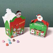 5pcs/set Christmas Eve Gift Box, Cute Present Box For Baking Gifts With Handle - Multicolor - View 3