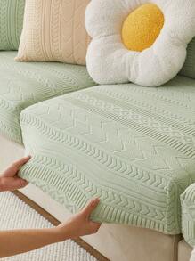1 pièce Housse de canapé élastique pour toutes les saisons, housse de coussin de siège de canapé enveloppante imperméable, antidérapante, lavable en machine, design minimaliste moderne, adaptée aux canapés d'angle et aux canapés 1/2/3/4 places, pour la chambre à coucher et le salon - Vert menthe - Voir 10
