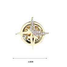 1 件男士西裝花朵翻領別針,適用於襯衫領子和領帶,防滑胸針配件 - 金色 - 查看 3