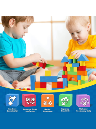 圣诞装饰 46 件或 30 件泡沫积木，儿童创意教育 EVA 泡沫积木玩具套装，柔软、可堆叠积木，男孩/女孩的 STEM 礼物，颜色随机，感恩节/圣诞节礼物学校、学生、文具、学校用品