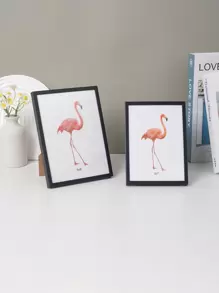 黑色WPC簡約風格相框(帶照片紙),適用於掛飾和桌子放置在家庭,臥室,餐廳,客廳 - 黑色 - 查看 2