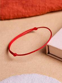 1件時尚可調節紅色幸運手鍊,適合作為女性禮物