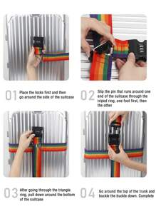 1pc Luggage Strap Cross Strap Adjustable Suitcase Belts Suitcase Fixed Belt Travel Accessories Suitcase Belt Strap Trolley Luggage Belt Binding Strap Tie-Down Cord Packing Belt Anti-Theft Strap Bundling Rope N111 Cargo Lashing Strap Password Lock