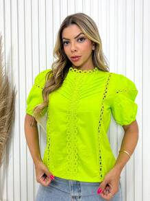 Women Tops - Màu xanh chanh - Xem 3