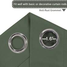 H.VERSAILTEX Blackout Curtain For Living Room Small Window Kitchen Blackout Curtains Energy Saving Solid Grommet Blackout Drape - 古銅綠 - 查看 8