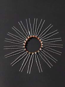 20pcs Pearl & Rhinestone Hairpins, Suitable For Hairstyling And Festival Occasions - Multicolor - View 2