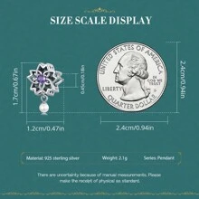 bamoer 1 PC 925 Sterling Silver Purple Shining Stone Collection Charms Love Drop Pendant fit for Charm Bracelet Vintage Pattern Beads