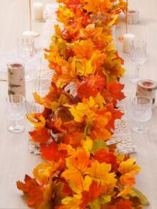 鋁絲楓葉藤橘-高階款1件200cm絲布，含鋁絲方便塑形；適合秋冬裝飾、聖誕節裝飾、派對裝飾、燭台、家居裝飾、窗戶、樓梯懸掛裝飾、餐桌中心裝飾