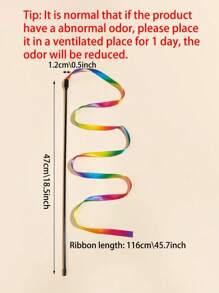 1pc Rainbow Fabric Ribbon Texture Cat Toy, Suitable For Cats, Great For Entertainment And Relaxation - Multicolor - View 2