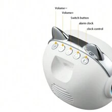 1pc White Usb Charging Cute Cat Styled Clock With Timer, Alarm, Temperature Display, Function, Suitable For Home, Office, Students - White - View 8