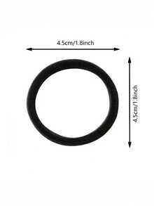 100入黑色柔軟尼龍橡皮筋簡約款髮帶,彈性髮圈馬尾夾,適用於女孩和女性髮飾 - 黑色 - 查看 11