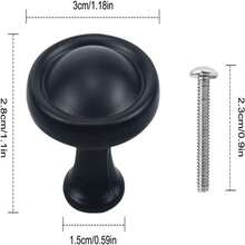 10PCS Matted Black Cabinet Knobs, Drawer Knobs, 30MM Aluminum Alloy, Single Hole Drawer Pull Handle, Cabinet Knobs, Door Pulls with Screws for Cupboard Wardrobe Furniture - Black - View 2