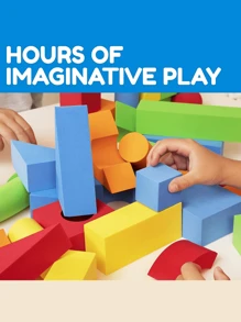 圣诞装饰 46 件或 30 件泡沫积木，儿童创意教育 EVA 泡沫积木玩具套装，柔软、可堆叠积木，男孩/女孩的 STEM 礼物，颜色随机，感恩节/圣诞节礼物学校、学生、文具、学校用品