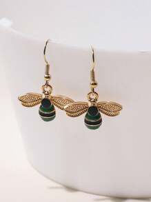 Bee Design Earrings - Yellow - View 7