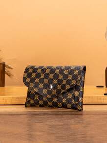 Polka Dot Seamless Handmade Diy Card Wallet - Coffee Brown - View 3