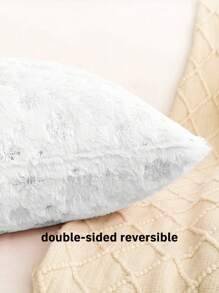 1pc Snowflake Pattern Cushion Cover Without Filler - White - View 8