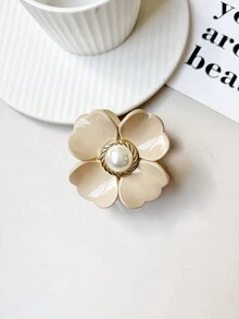 2pcs Elegant Luxurious Fashion Pearl Flower Hair Claw Clips, For Daily Use - Multicolor - View 6
