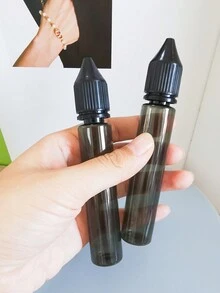 2入裝30ml Pet塑料滴嘴瓶,長嘴頭,適用於e液,稀油,大猩猩瓶 - 黑色 - 查看 7