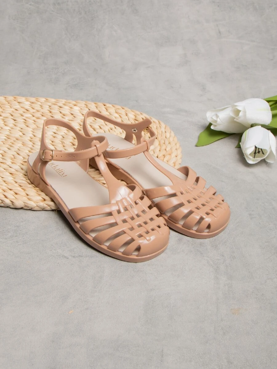 Women Flat Sandals - 米色 - 查看 1