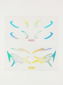 2 Pcs/Set Eyeliner Makeup Stickers Holographic Face Stickers Self-Adhesive Eyeliner Decorations - Multicolor - View 3