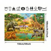 1pc South African Animal Printed Background Cloth - Multicolor - View 5