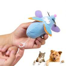 1pc Random Color Plush Mouse Shaped Cat Toy With Vibrating Ear, Interactive Pet Plaything - Multicolor - View 1