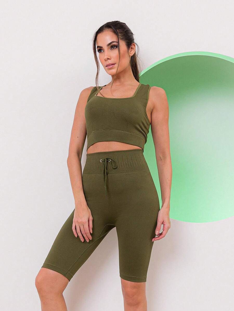 Women Sports Sets - 軍綠色 - 查看 1