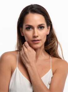 LuckyLy Adjustable Letter Initial Women's Rings, Stainless Steel With 18k Rose Gold Plated And Cubic Zirconia, Layla Model