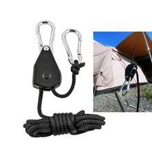 2m Rope 1/8 Lifting Lanyard Sling Plastic Ratchet Camping Camping Stuff - Black - View 1