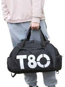 Women's Gym Bag Sports Backpack Men's Travel Fitness - 黑色 - 查看 6