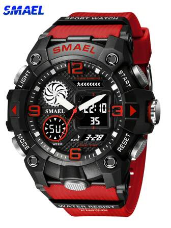  Smael Pointer Dual Display Electronic Sports Watch, Multifunctional Waterproof Watch For Men & Students, Suitable For Outdoor Activities