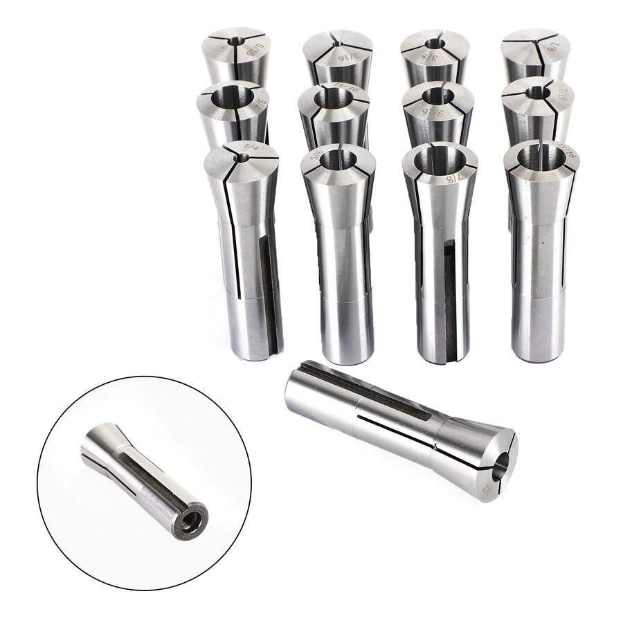 Precision R8 Collet Set 13pc Mill Collets Set–Collets For Mill Machine - Silver - View 1