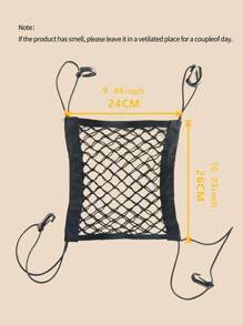 1pc Car Seat Gap Mesh With Nylon Cord, Pet Barrier For Car Travel - Black - View 3