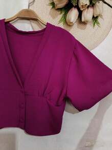 Women Blouses - Màu tím - Xem 2