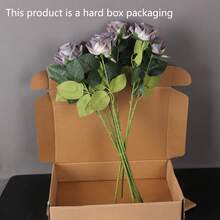 6 Piezas De Flores De Rosas En Forma De Cuerno Con Tacto Real Y Humectante - Rosa Pálido - Ver 6