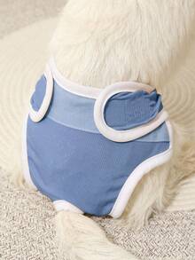 1pc Blue Dog Diaper, Pet Pee Pad, Teddy Diaper, Puppy Menstrual Pants, Physiological Shorts Pet Supplies - Blue - View 3