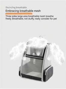 1pc New Cat & Dog Backpack, Portable Breathable Mesh Double Shoulder Pet Carrier Bag, Foldable Storage, Large Capacity
