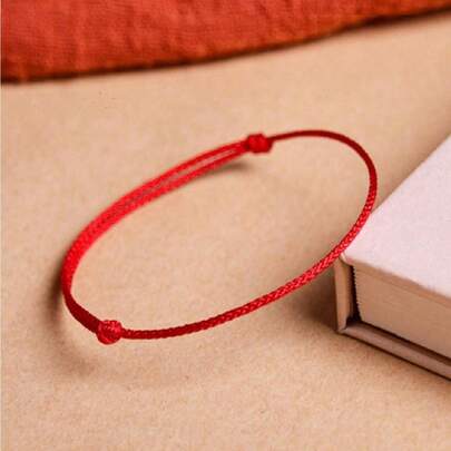 1pc Adjustable Lucky Red Bracelet, Gift For Women