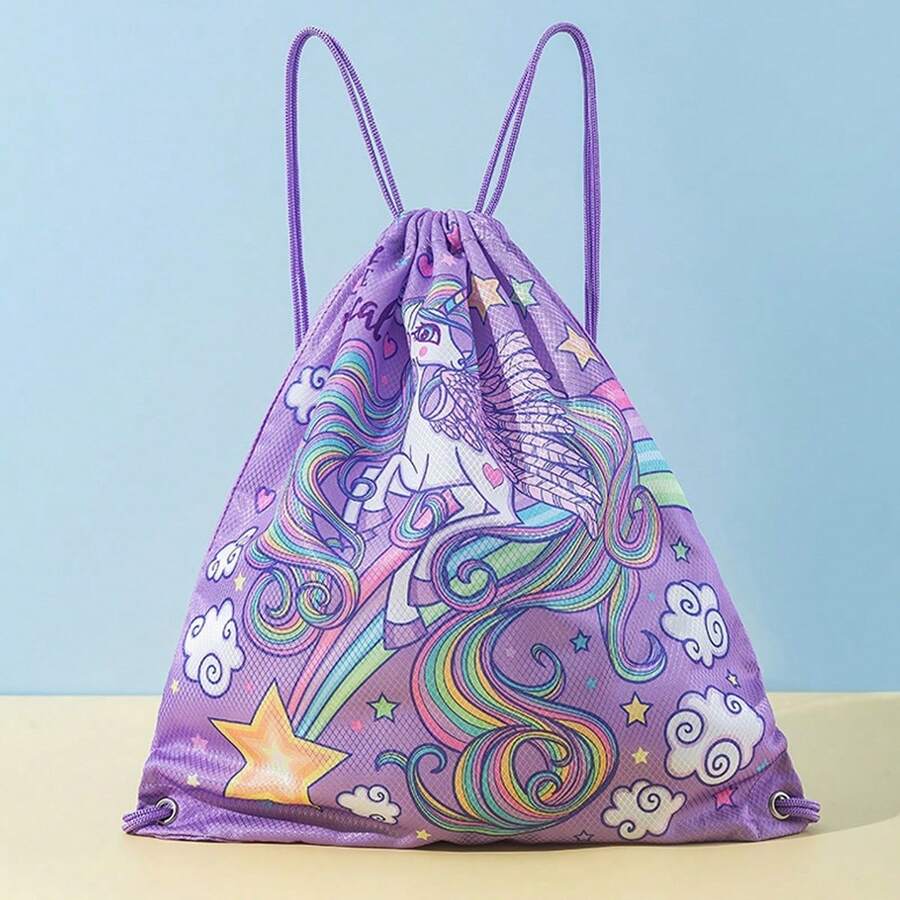 儿童背包干湿分离泳衣收纳袋女童防水包沙滩包儿童游泳包1件 - 紫色 - 查看 1